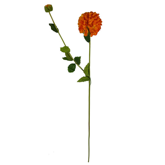 75cm Artificial Dahlia PomPom Flowers Orange
