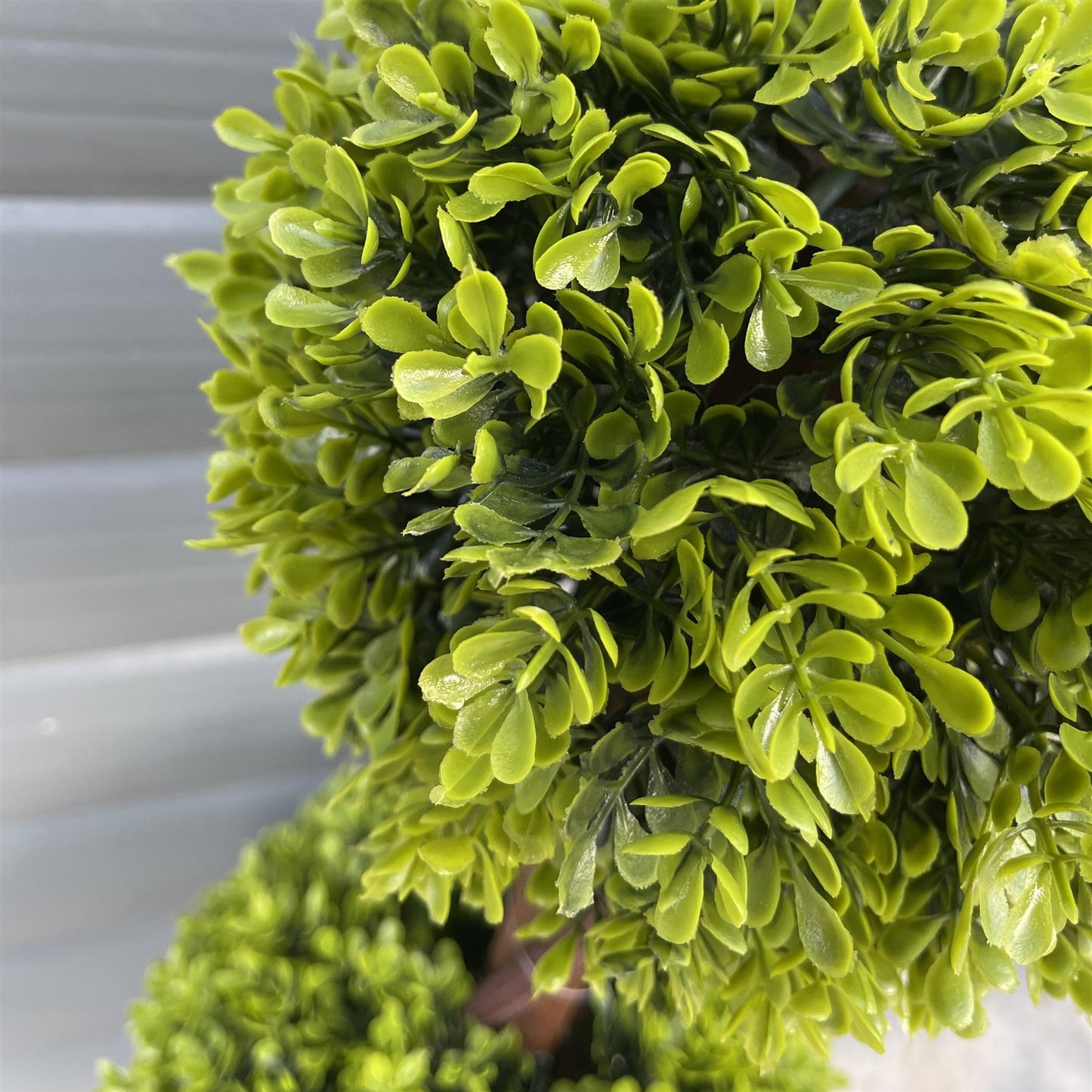 90cm Artificial Pair of Green Double Ball Topiary Trees