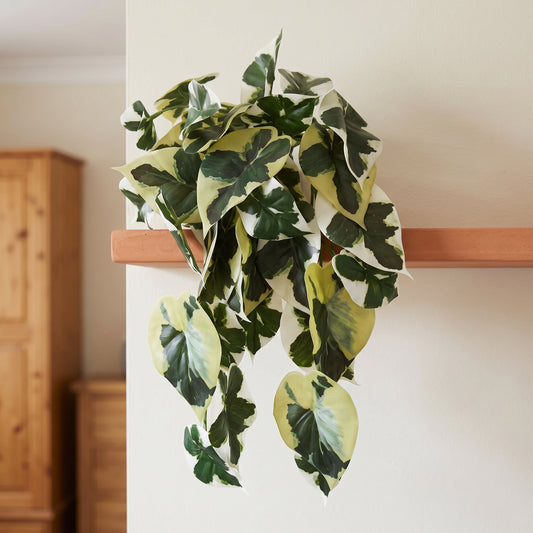 40cm Artificial Trailing Variegated Marble Pothos Plant
