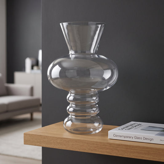 35cm Bubble Clear Glass Vase