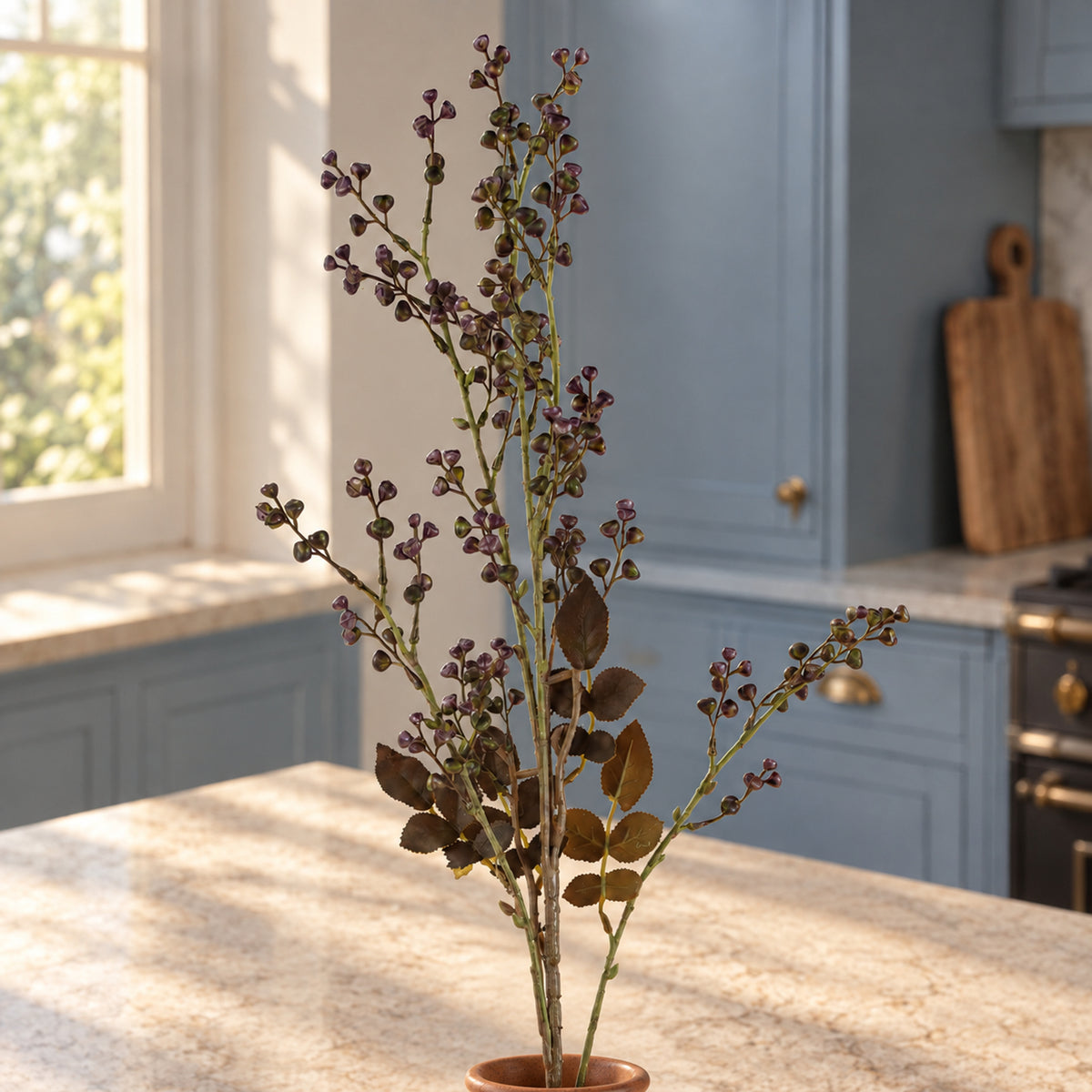 85cm Artificial Dark Berry Stem
