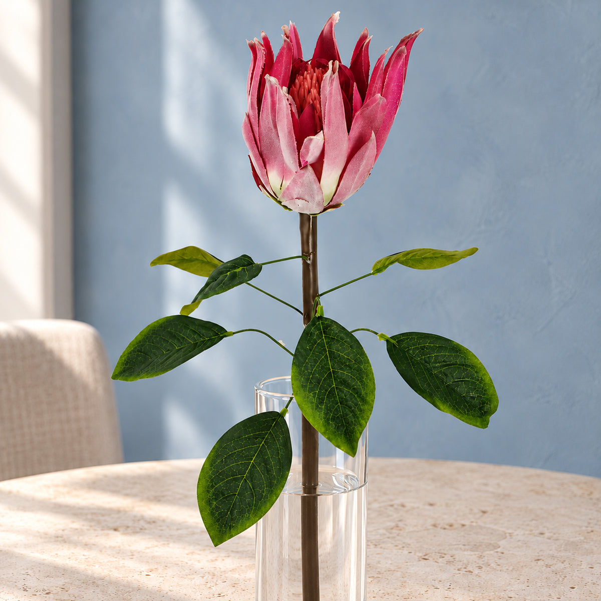 65cm Artificial Protea Sugarbush Flower Stem Pink