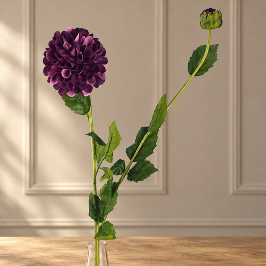 75cm Artificial Dahlia PomPom Flowers Purple
