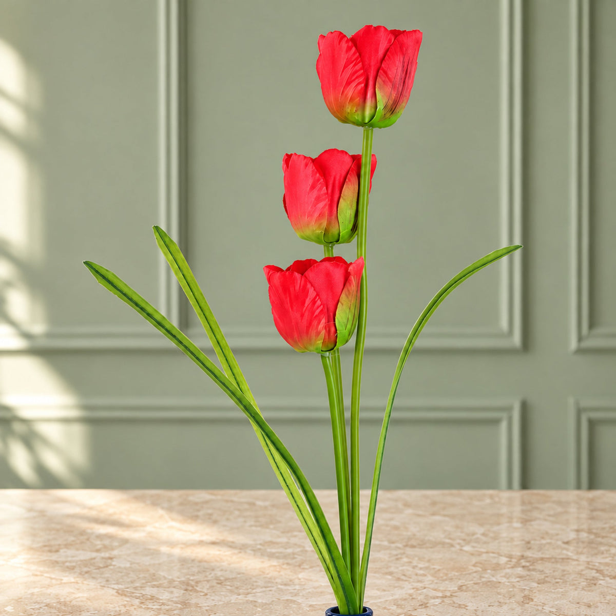 80cm Artificial Tulip Red Stem