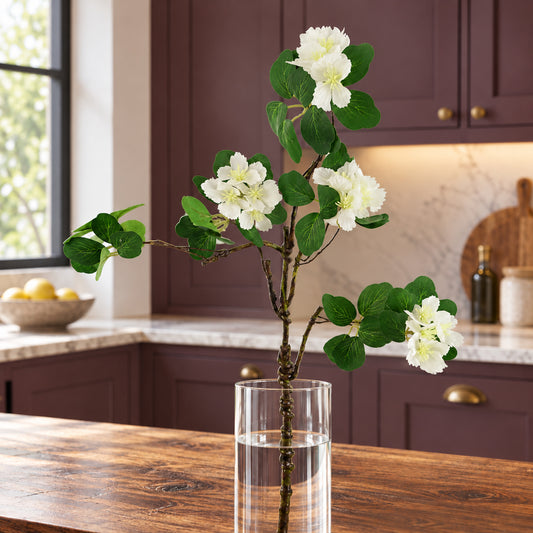60cm Artificial Flower Foliage Spray White