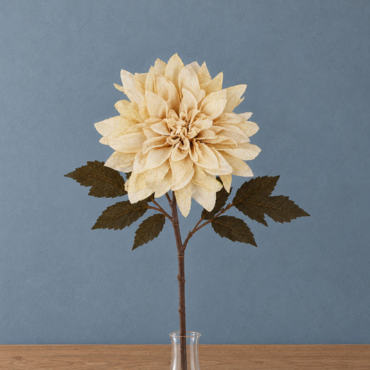 55cm Artificial Dahlia Flower Stem Dusty Cream