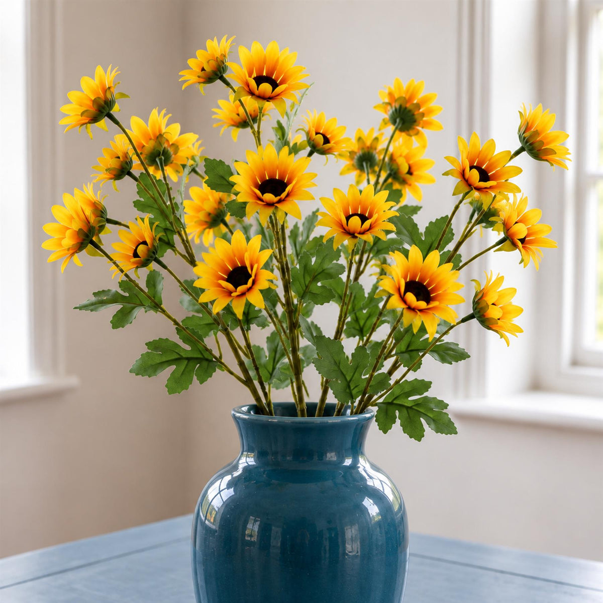 Pack of 6 x 70cm Artificial Yellow Daisy Flower Spray