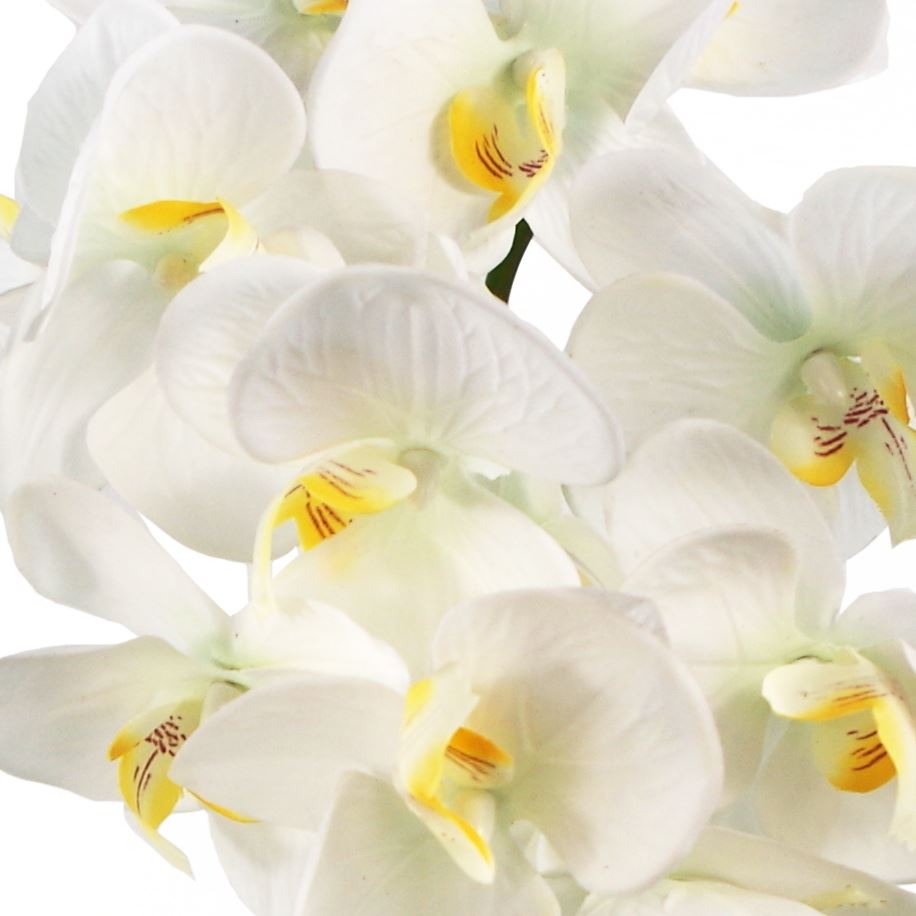 52cm Artificial Orchid Large -White Silver