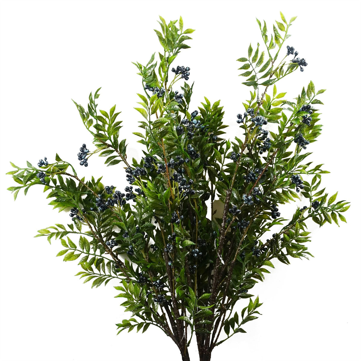 6x 70cm Nandina Foliage Blue Berry Spray Artificial