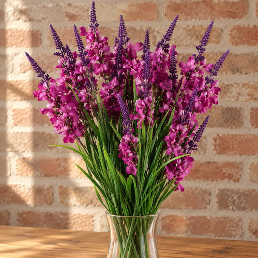 Pack of 6 x 80cm Dark Pink Larkspur Artifical Stem