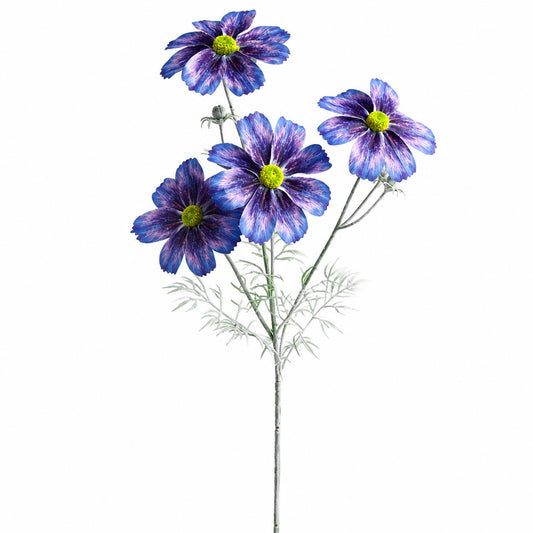 63cm Real Touch Artificial Purple Cosmos Spray - 4 Flowers