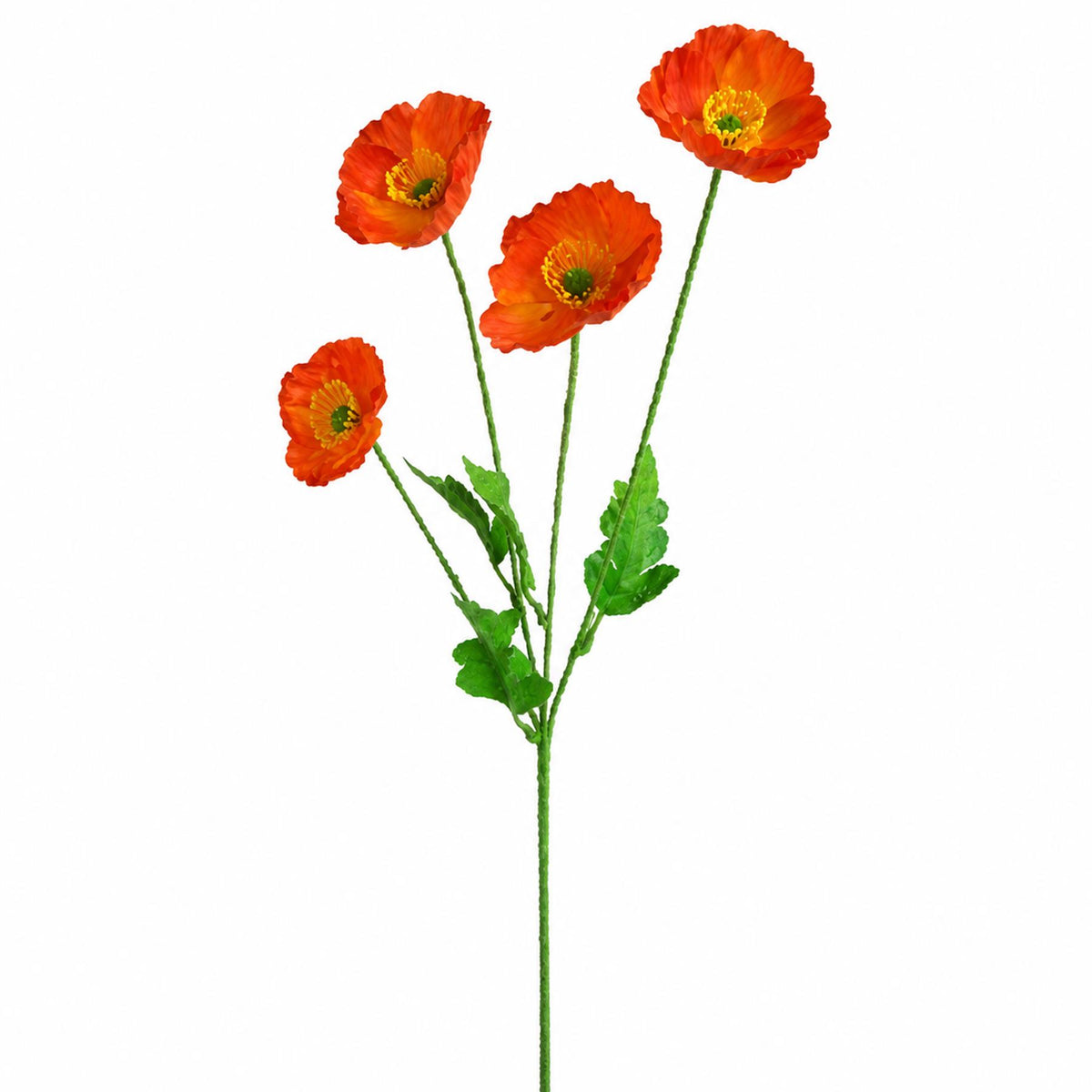 Pack of 6 x 60cm Artificial Red Poppy Sprays - 4 Flowers Each