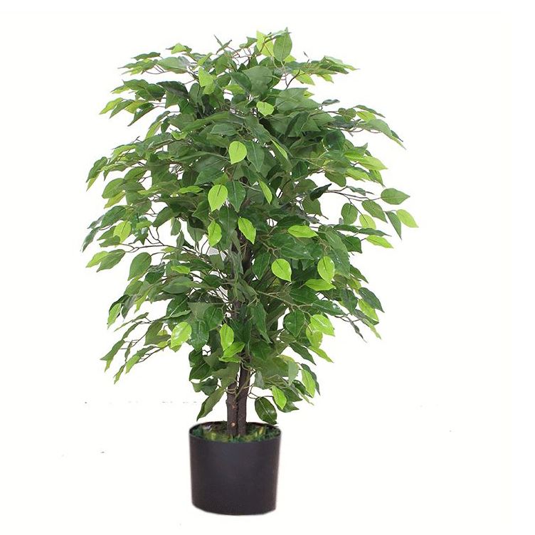 90cm Artificial Ficus Tree Gold Planter – image 4