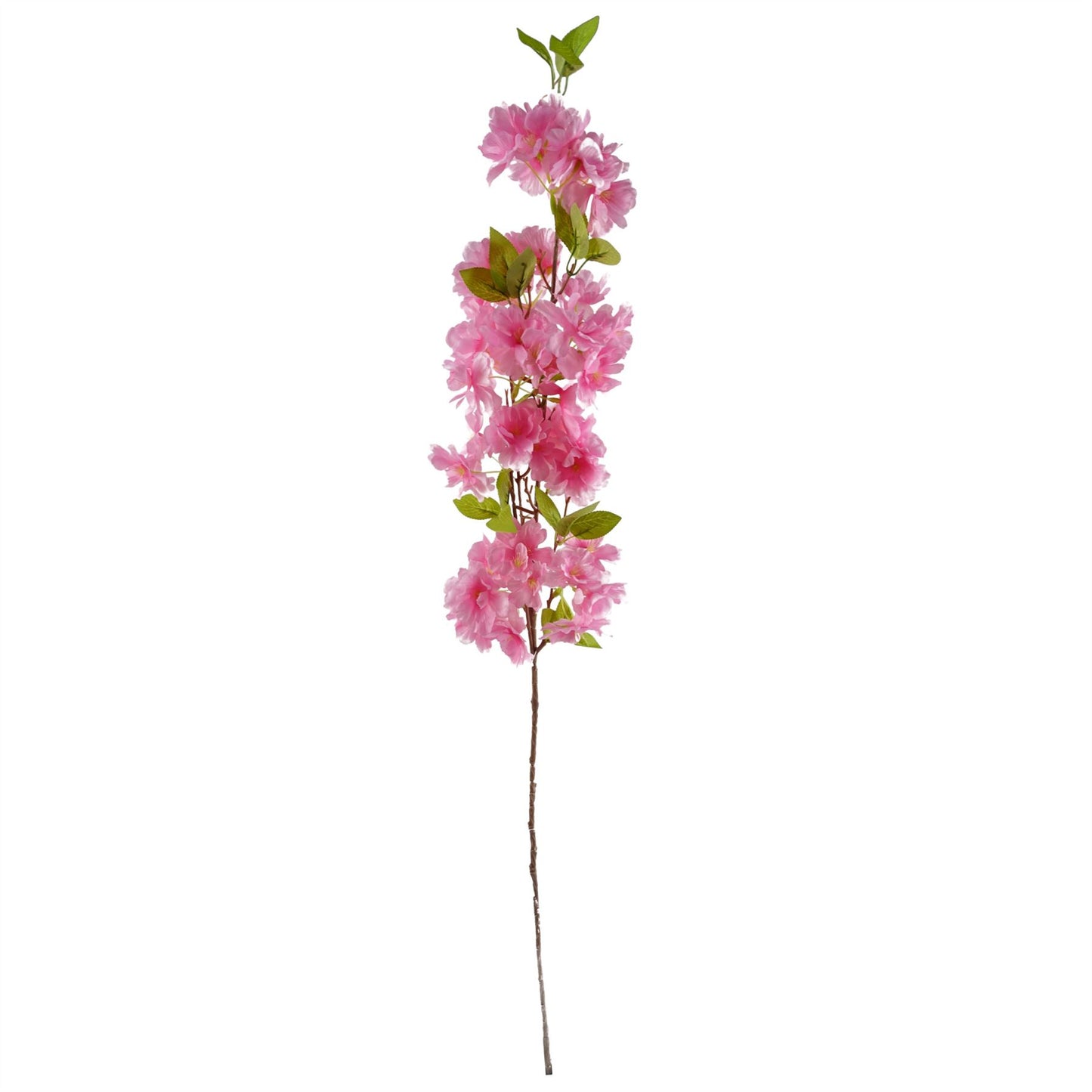 100cm Artificial Pink Blossom White Rose Arrangement Glass Vase