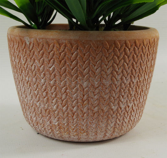 22cm Artificial Honey Plant Dark Green in Terracotta Pot – image 2