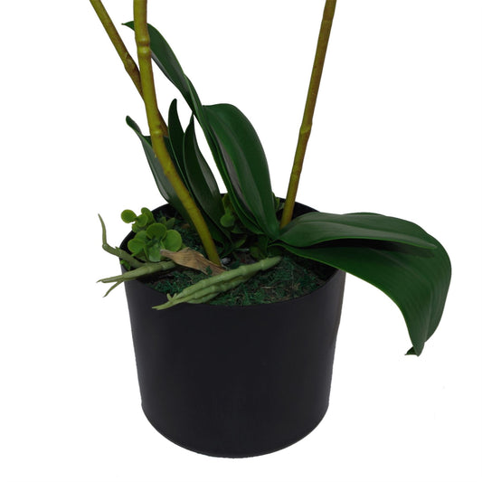 65cm Luxury Artificial Orchid 3 Stems Soft White Plant – image 2