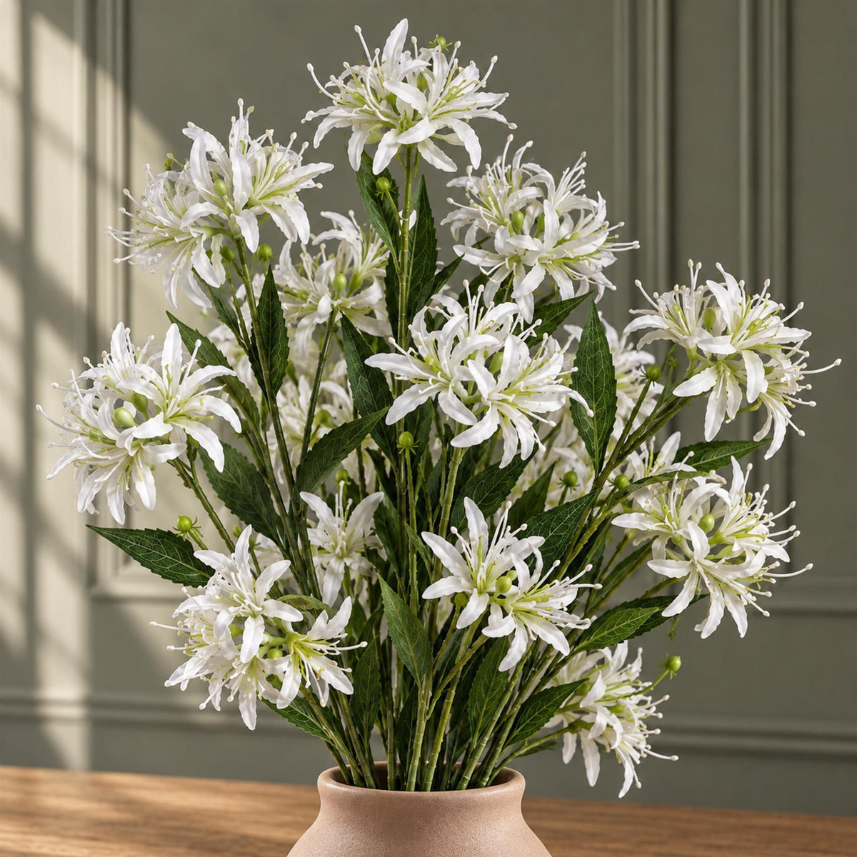 Pack of 6 x 72cm Artificial White Spider Lily Stems