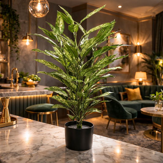 80cm Artificial Fire Retardant Aglaonema Bush – image 2