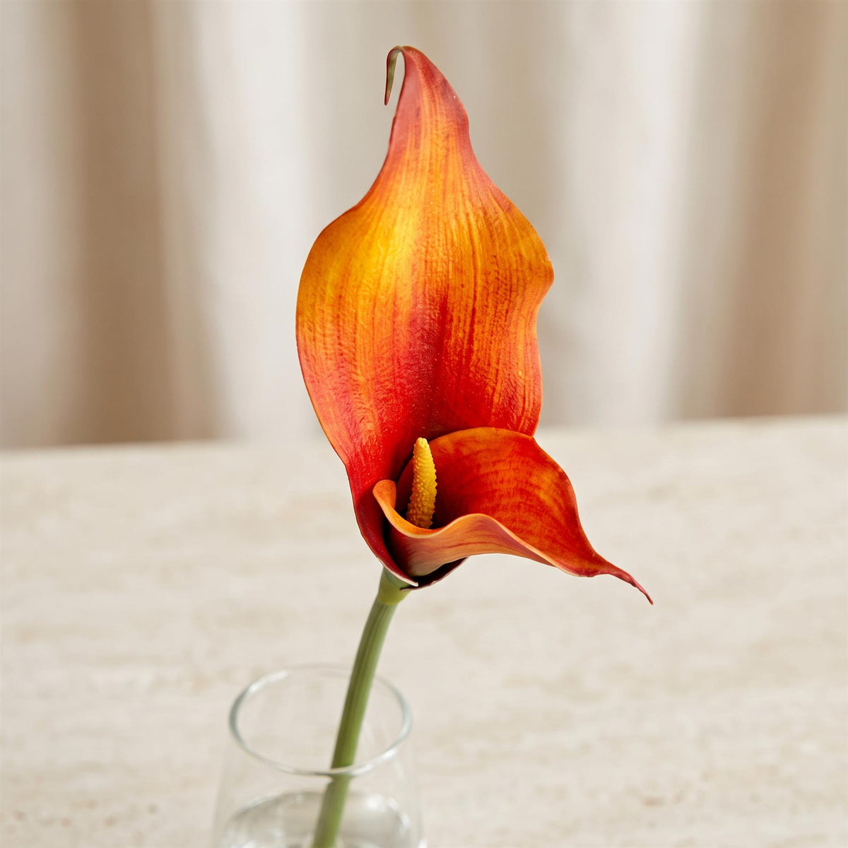 70cm Artificial Orange Calla Lily Stem