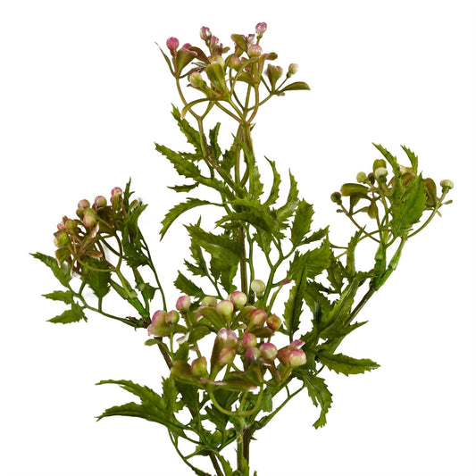 55cm Artificial Foliage Stem with Pink Berries