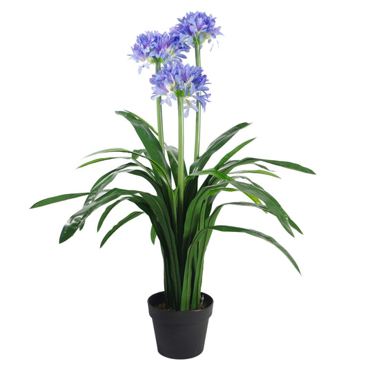90cm Premium Artificial Agapanthus with pot BLUE – image 2