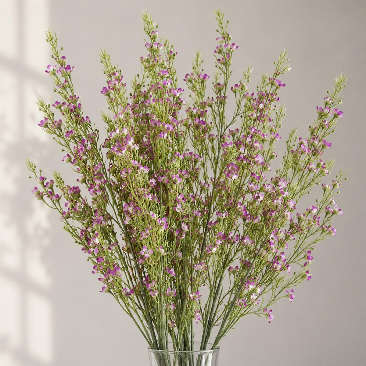 Pack of 6 x 100cm Artificial Foliage Stem with Small Flowers - Purple