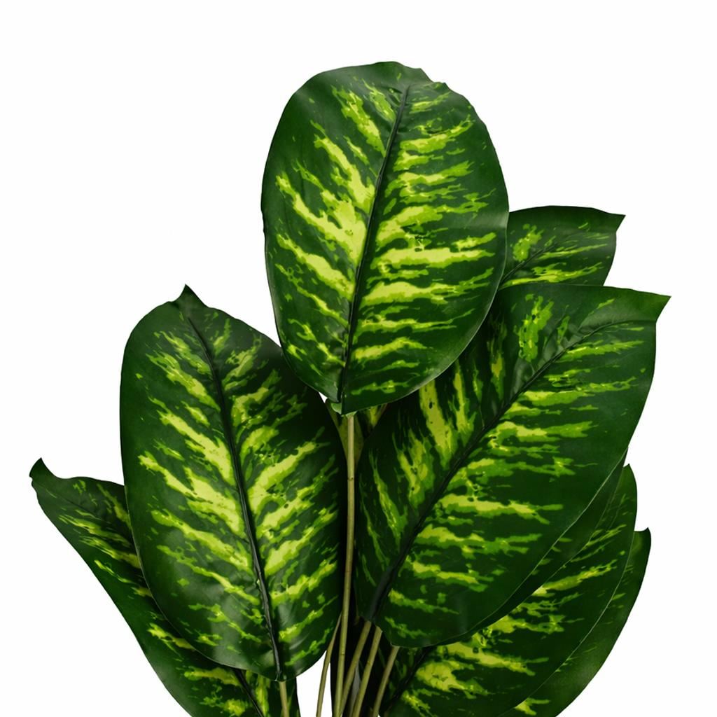 Pack of 6 x 60cm Artificial Dieffenbachia Style Stem Plant Green Variegated Faux Foliage