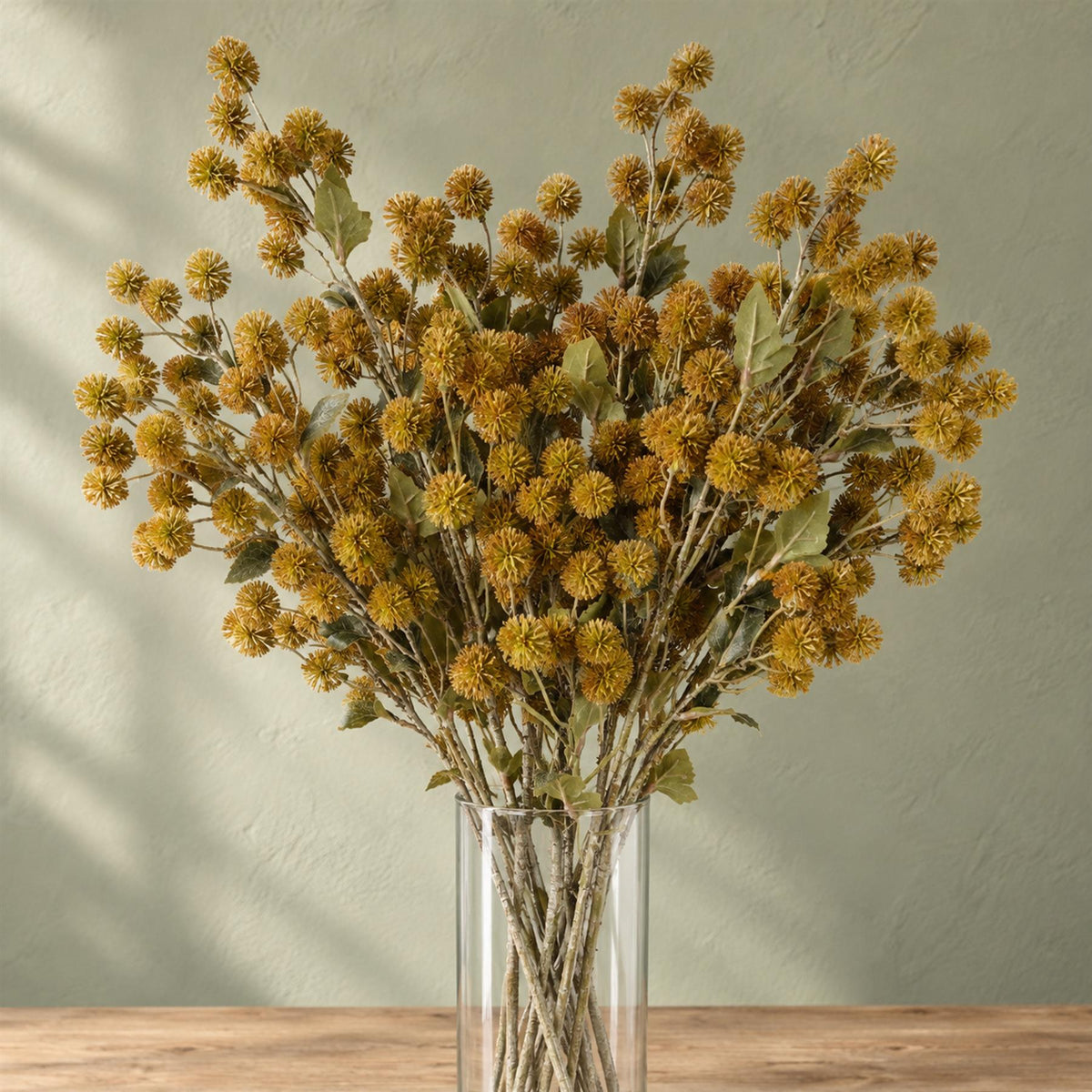 Pack of 6 x 85cm Craspedia Stem Yellow Artificial
