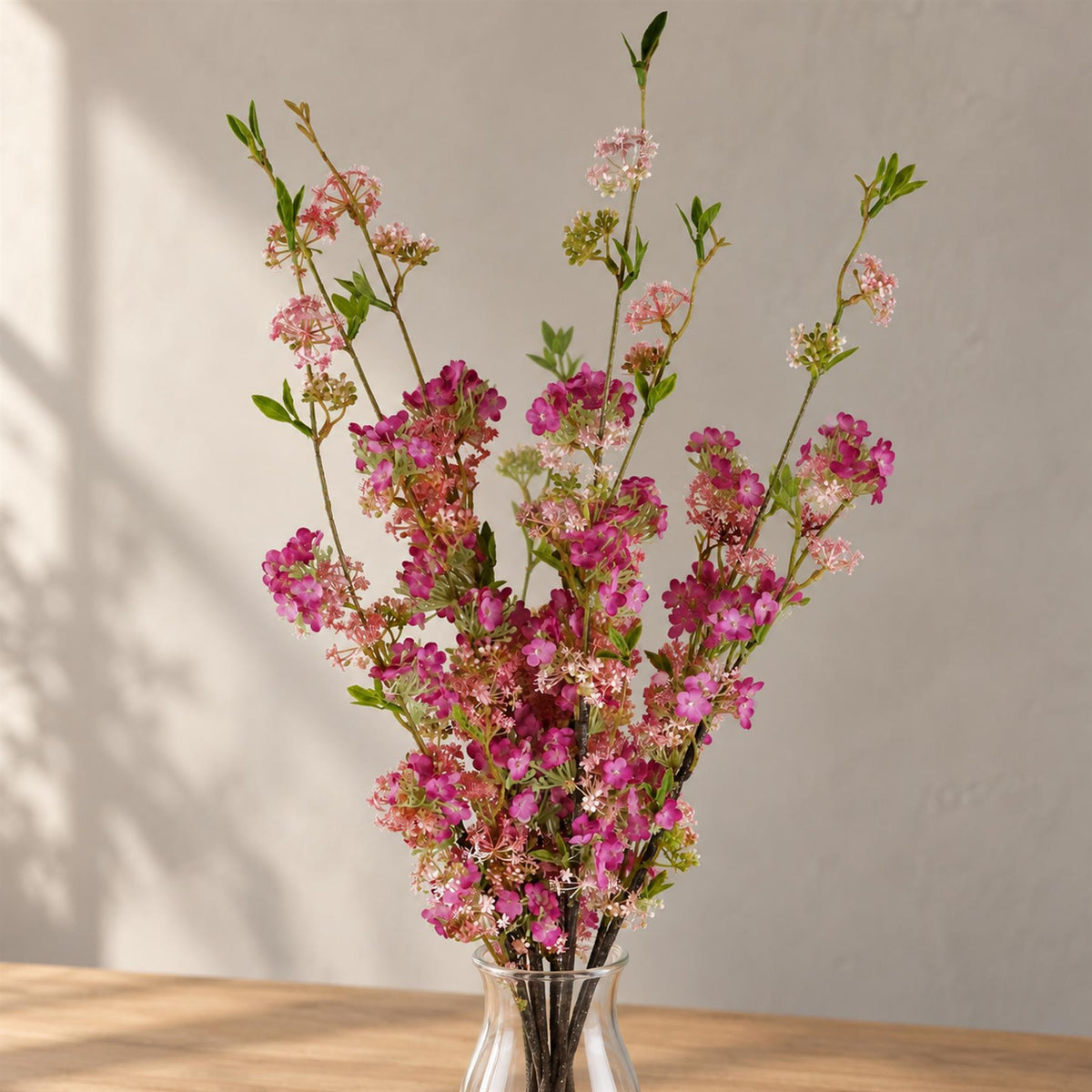 Pack of 6 x 100cm Pink Blossom Spray Stem