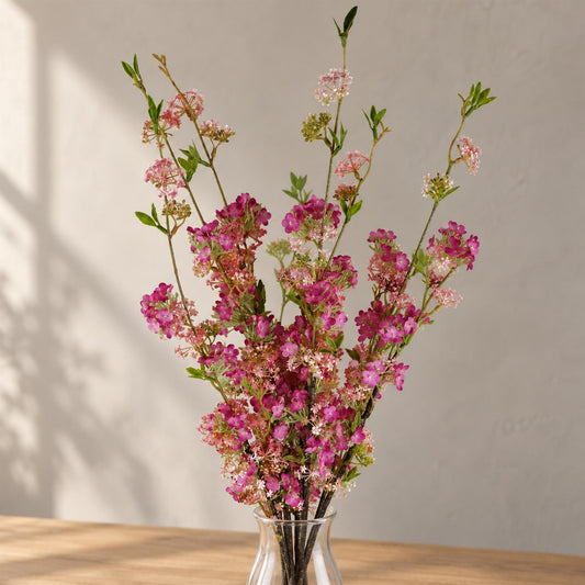 Pack of 6 x 100cm Pink Blossom Spray Stem