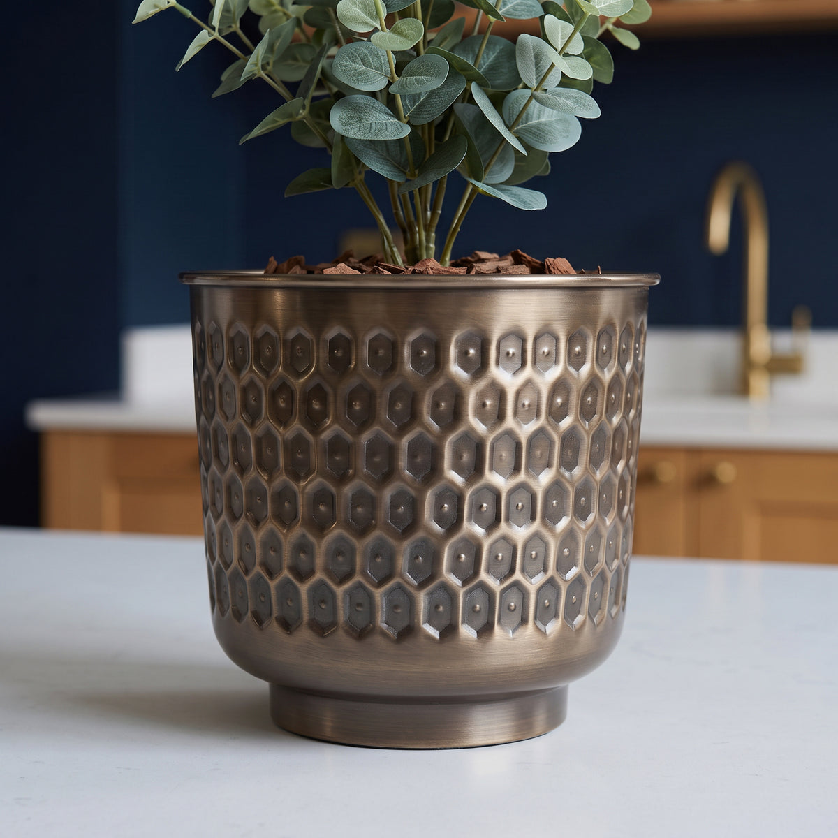 20cm Gold Honeycomb Planter