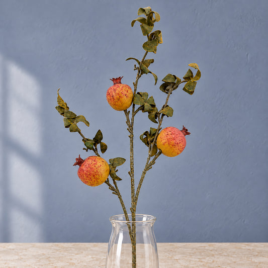 75cm Pomegranate Stem Artificial Yellow