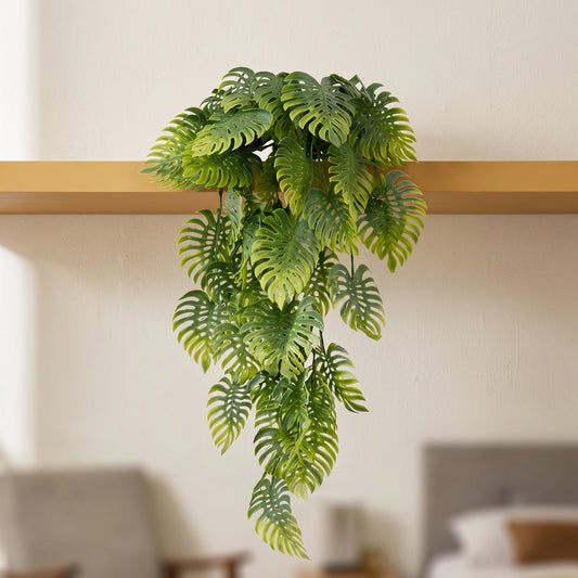 80cm Artificial Trailing Tropical Monstera Plant Sage Green