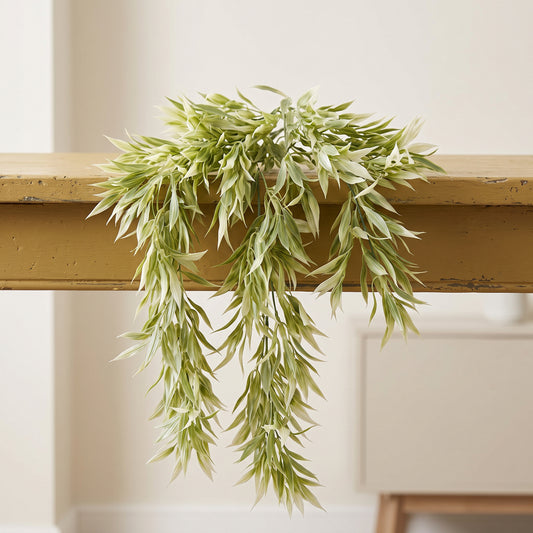 80cm Artificial Italian Ruscus Hanging Plant with Foliage Light Green