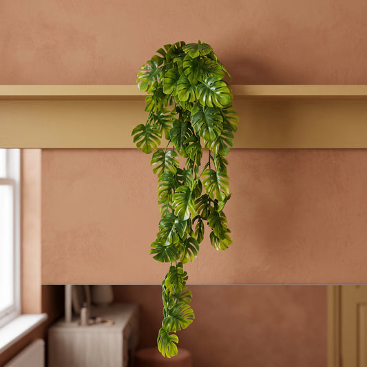 70cm Artificial Hanging Mini Monstera Leaf Plant