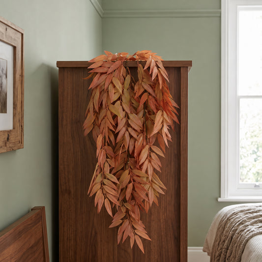 75cm Artificial Trailing Foliage Plant Dusty Orange Hanging Faux