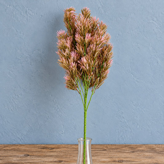 75cm Artificial Pink Heather Fern Bush Stem