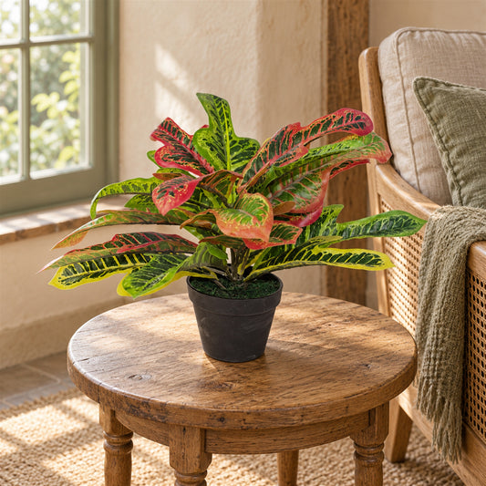 40cm Artificial Codiaeum Multicoloured Plant