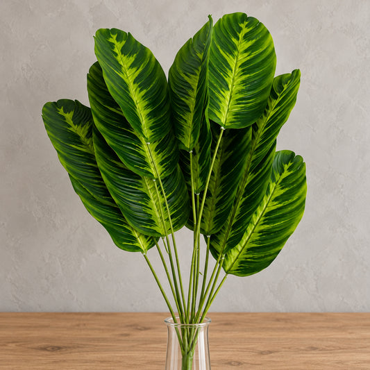 65cm Artificial Dieffenbachia Stem Plant Faux Green Foliage