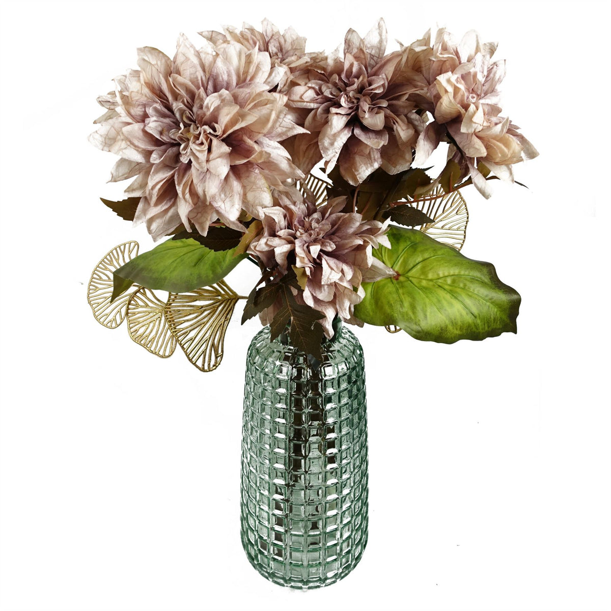Pack of 6 x 65cm Golden Leaves Flower Arrangement Decoration