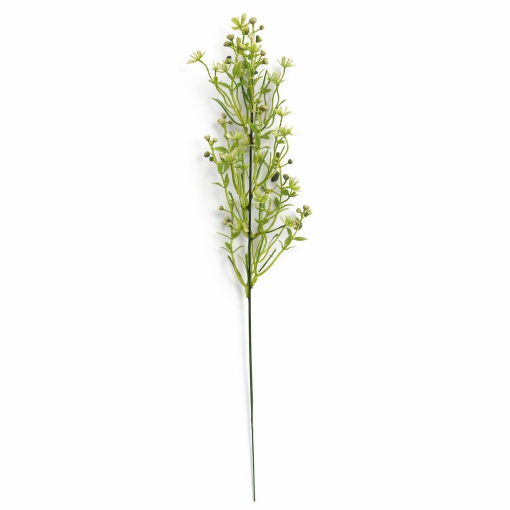 Pack of 6 x 48cm Artificial Wild Berry Blossom Spray Stem Faux Green Floral Filler