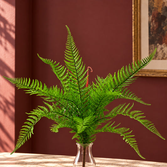 60cm Artificial Bushy Dixie Wood Fern Dark Green Plant
