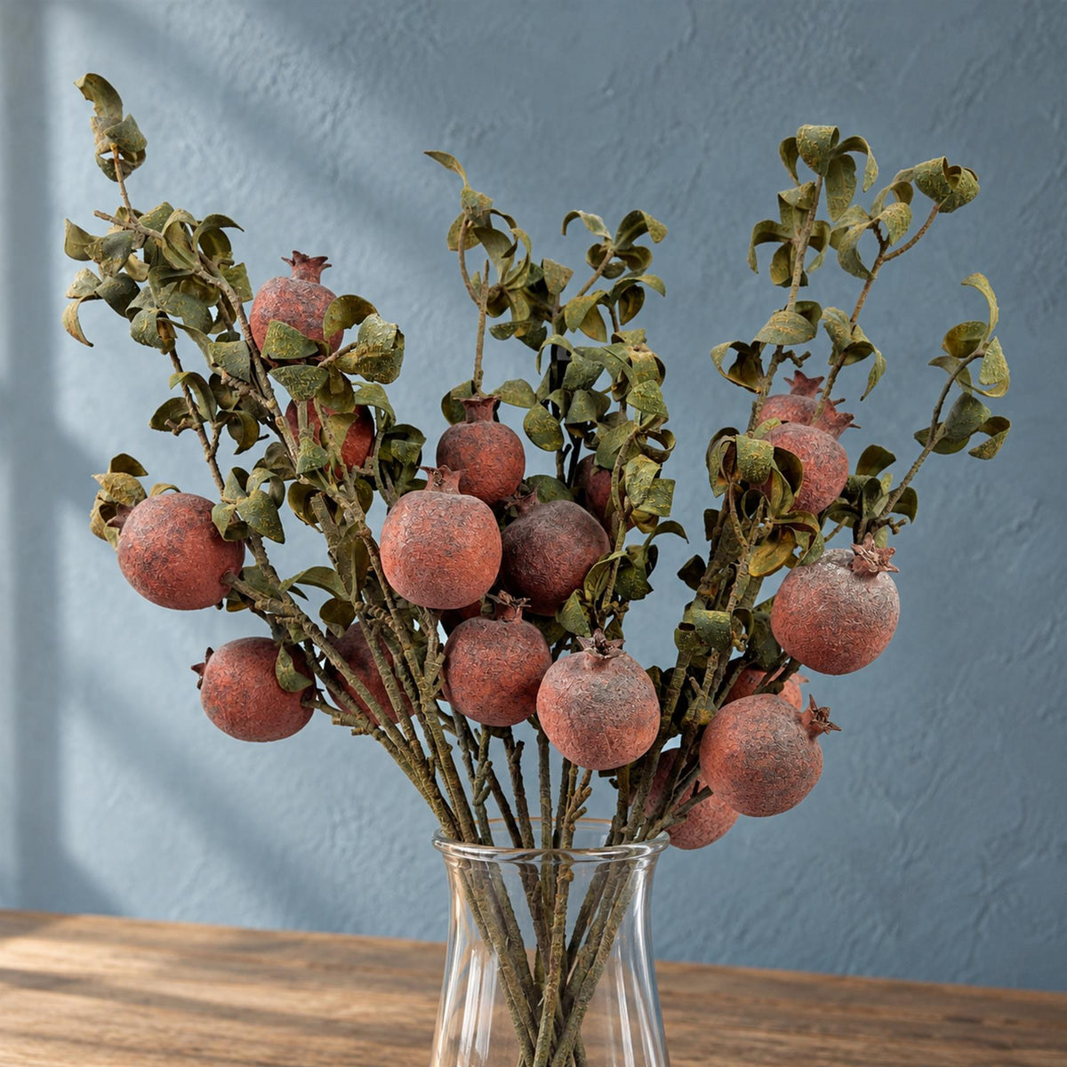 Pack of 6 x 75cm Artificial Pomegranate Stem Artificial Red