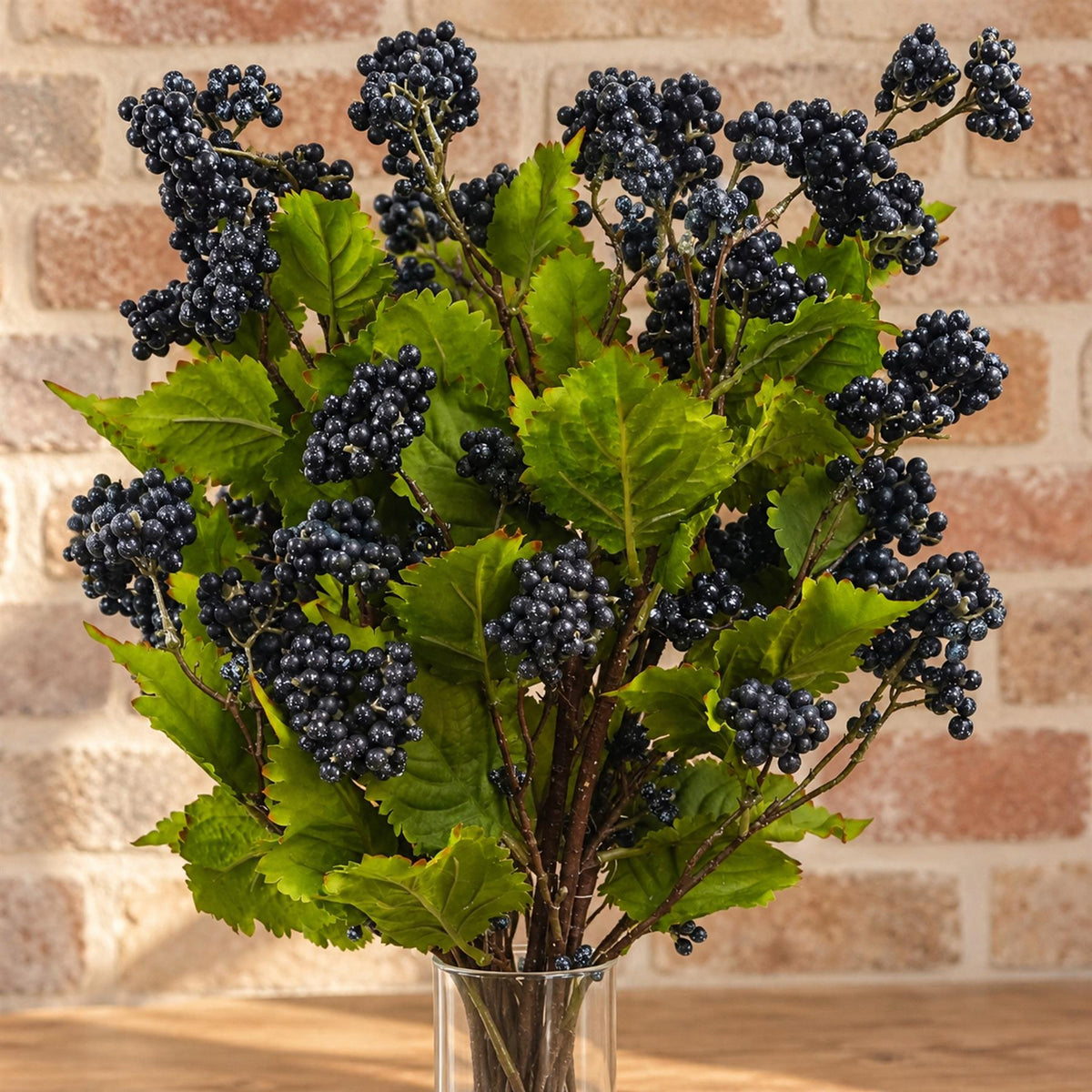 6x 65cm Grape Leaf Foliage Spray with Berries Artificial