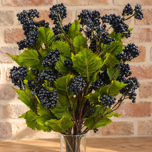 6x 65cm Grape Leaf Foliage Spray with Berries Artificial