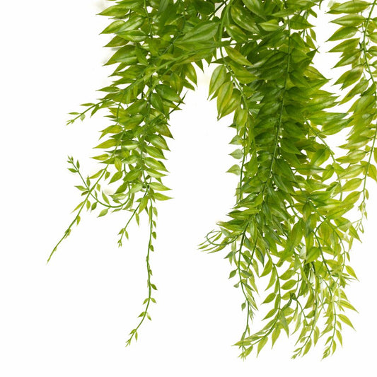 100cm Artificial Trailing Green Leaf Hanging Fern Plant Wired Stems