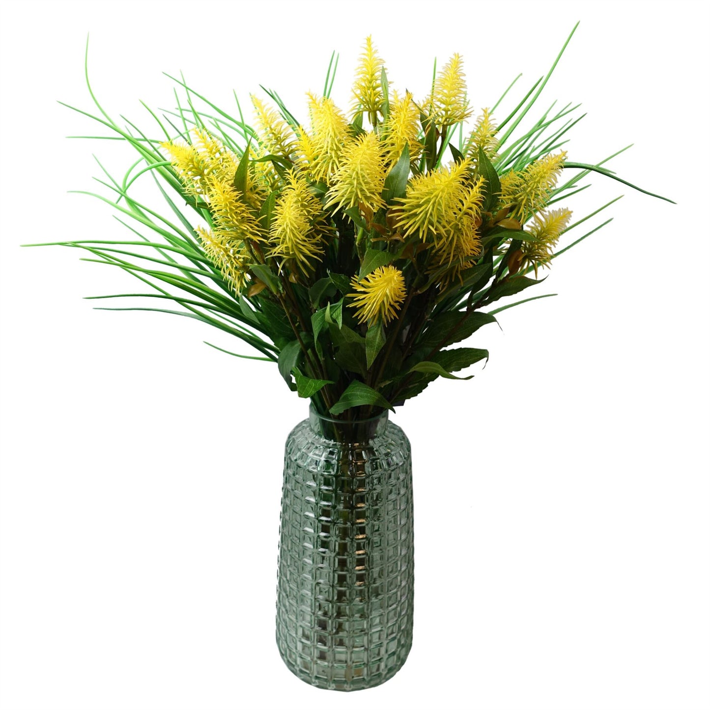 55cm Artificial Callistemon Pallidus Yellow Bottle Brush Stem