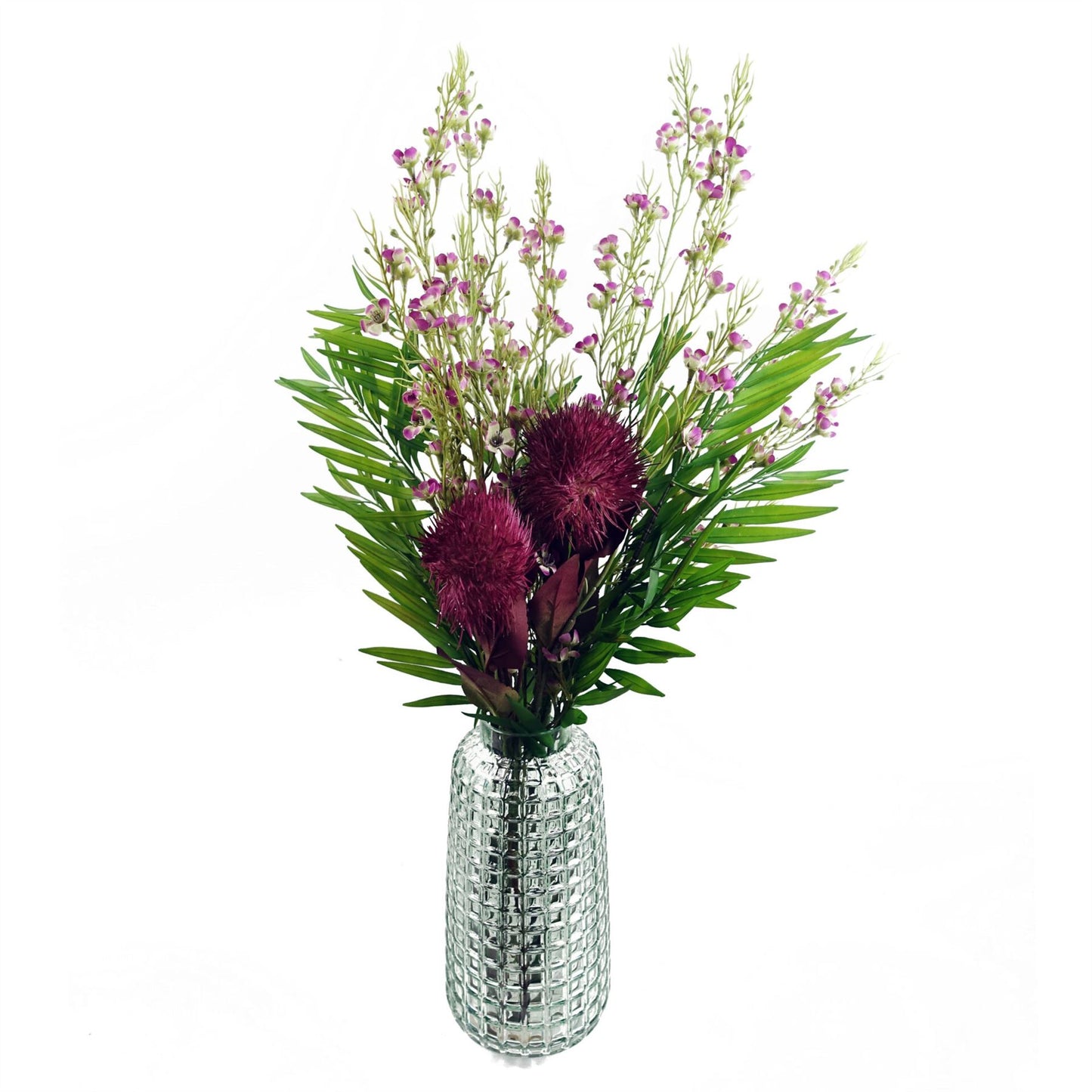 100cm Artificial Foliage with Small Flowers Purple
