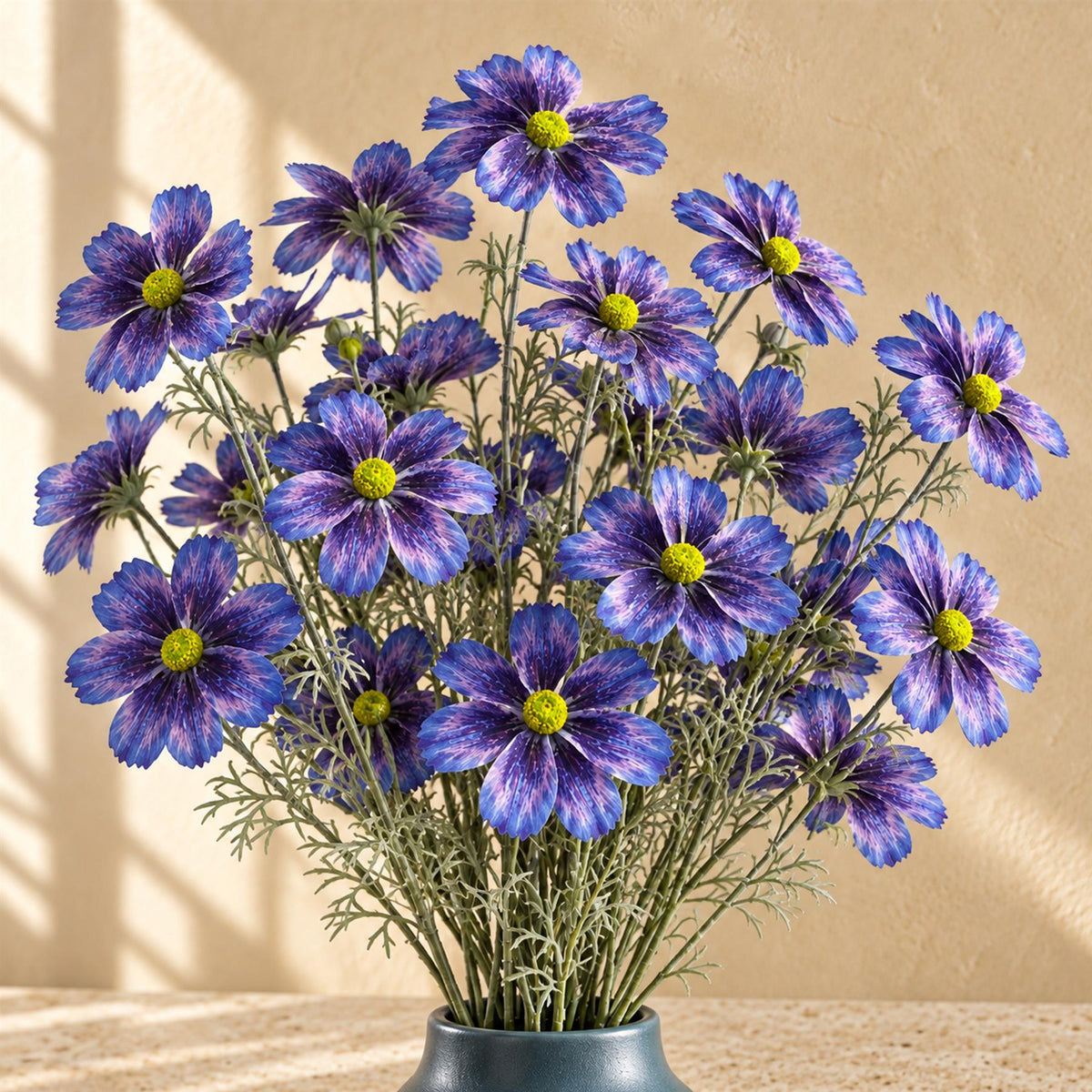 Pack of 6 x 63cm Real Touch Artificial Purple Cosmos Sprays - 4 Flowers Each