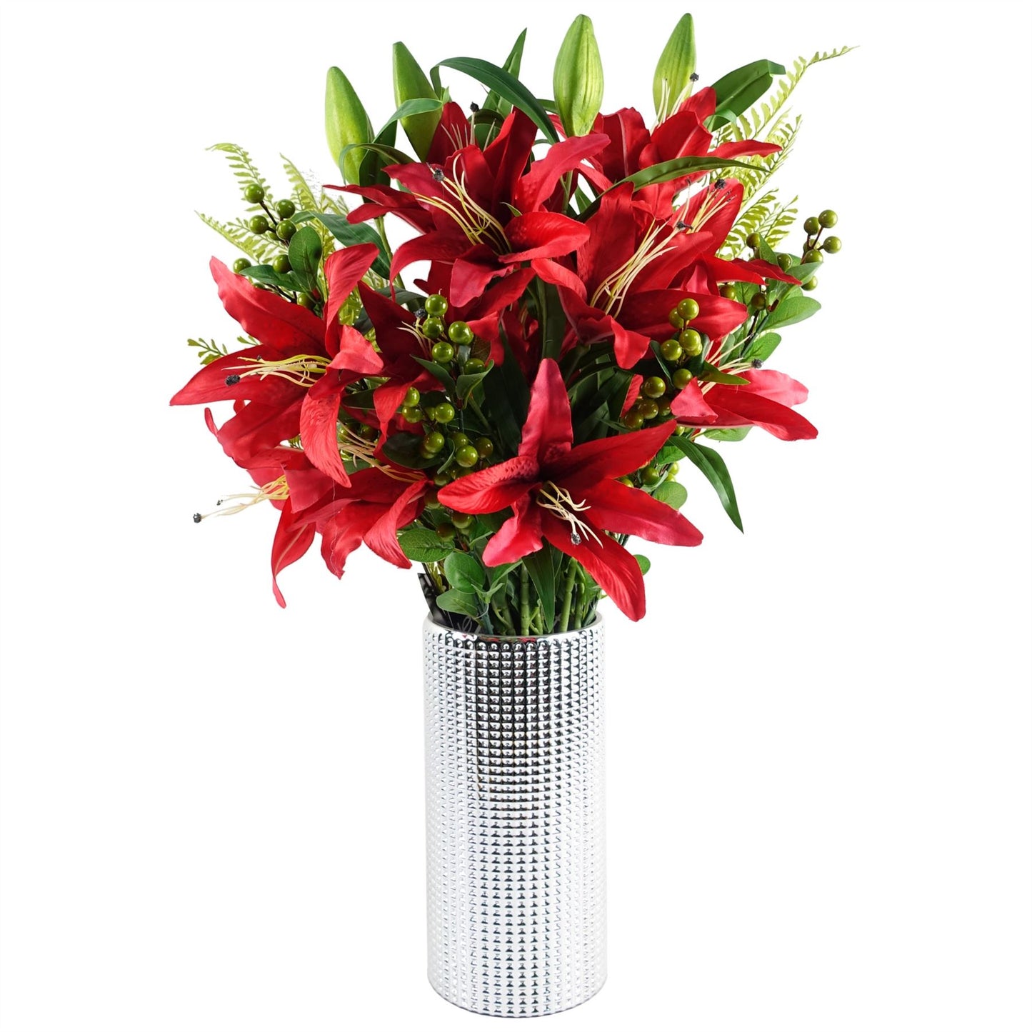 70cm Artificial Green Berry Spray